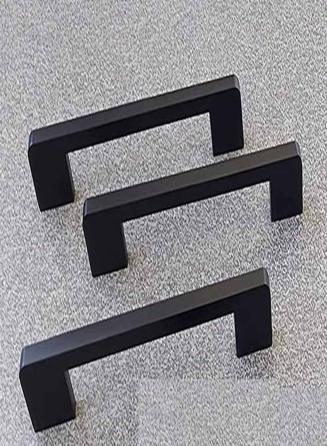 JWL Pull - Cabinet Black Handle 3 -Pack of 3 (inch 6) 156 mm for Kitchen Cupboard Door, Bedroom Dresser Drawer, Bathroom Wardrobe, Furniture - Image 1